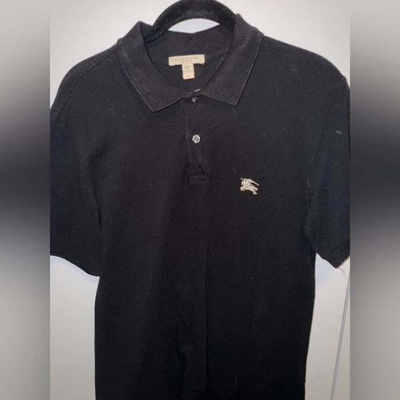 Burberry Brit Men’s Small Solid Black Polo Logo Shirt - Picture 5 of 10